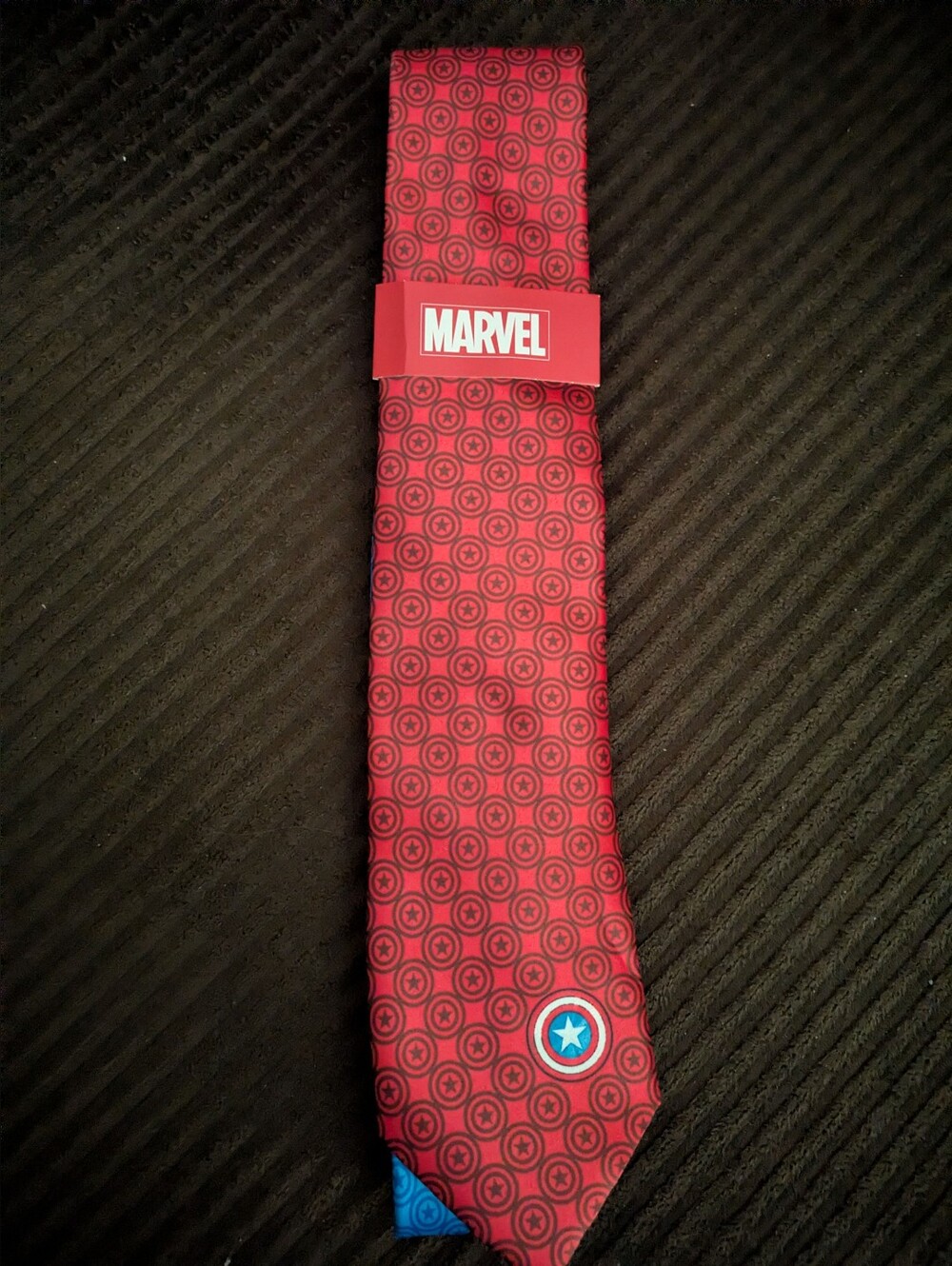 Marvel Red Captain America Star Pattern Tie